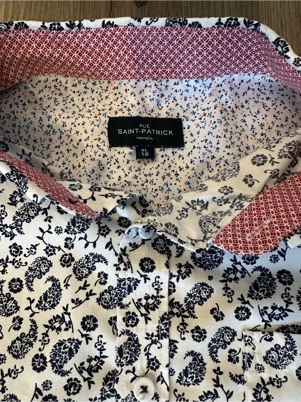 Men’s White Floral Button-Up Shirt - XL